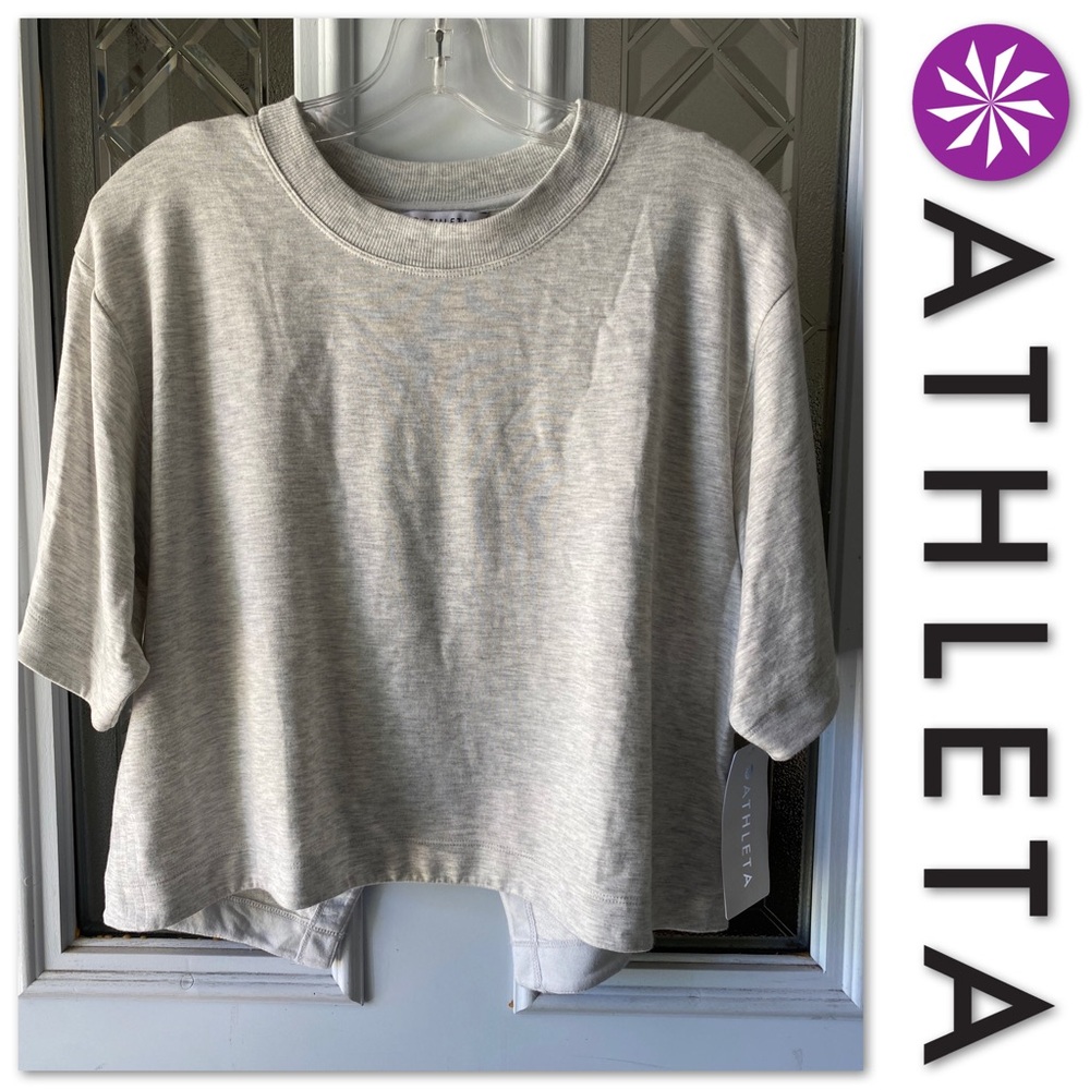Athleta Gray Bliss Cropped Sweatshirt
